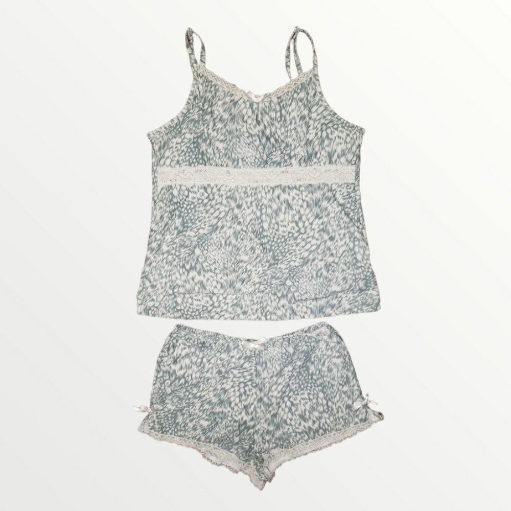 Kathryn gray leopard pajama short set Lounge wear small